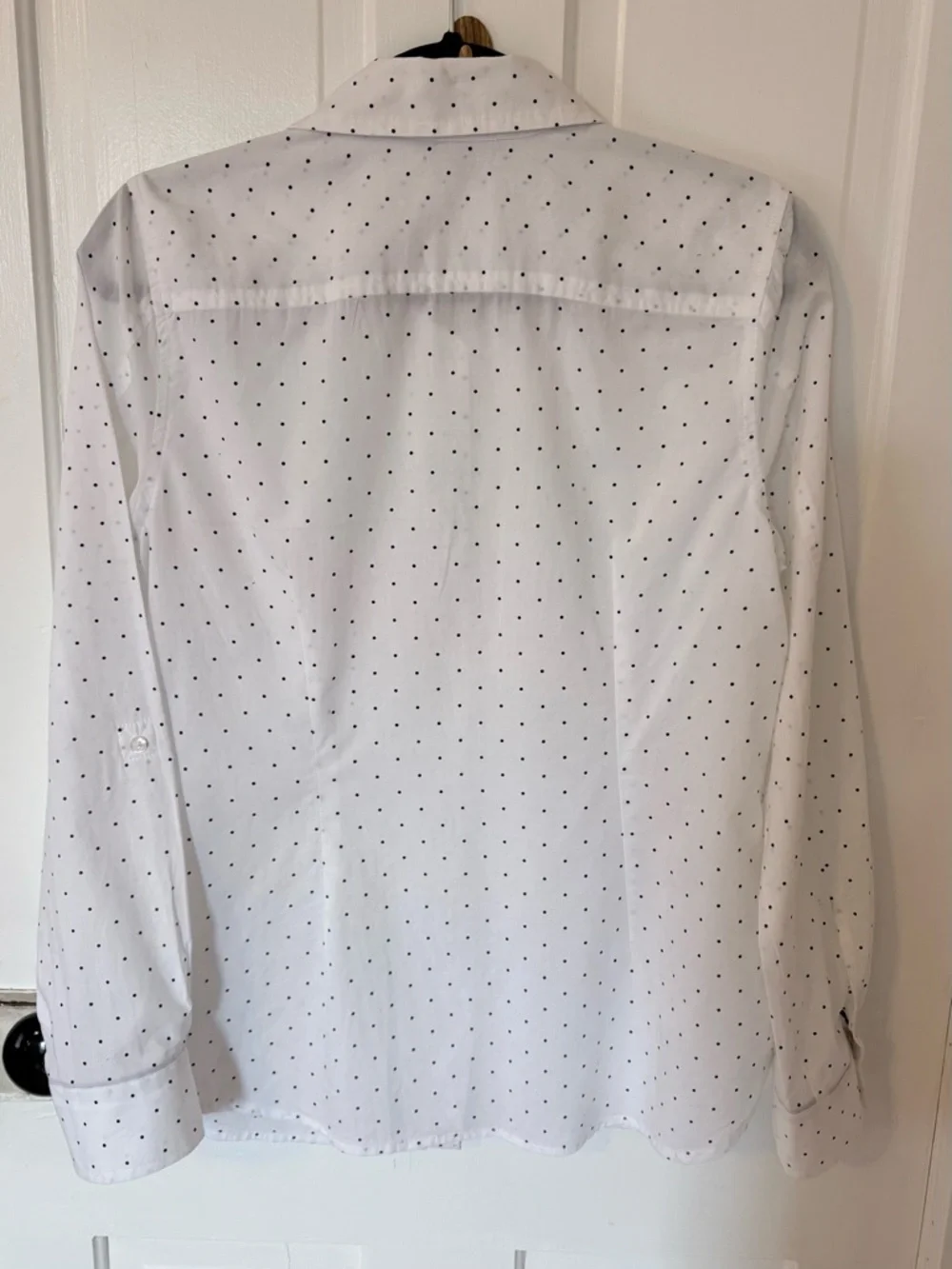 Tommy Hilfiger Polka Dot Button Down Shirt White Black Classic Preppy Blouse Med - Picture 5 of 13